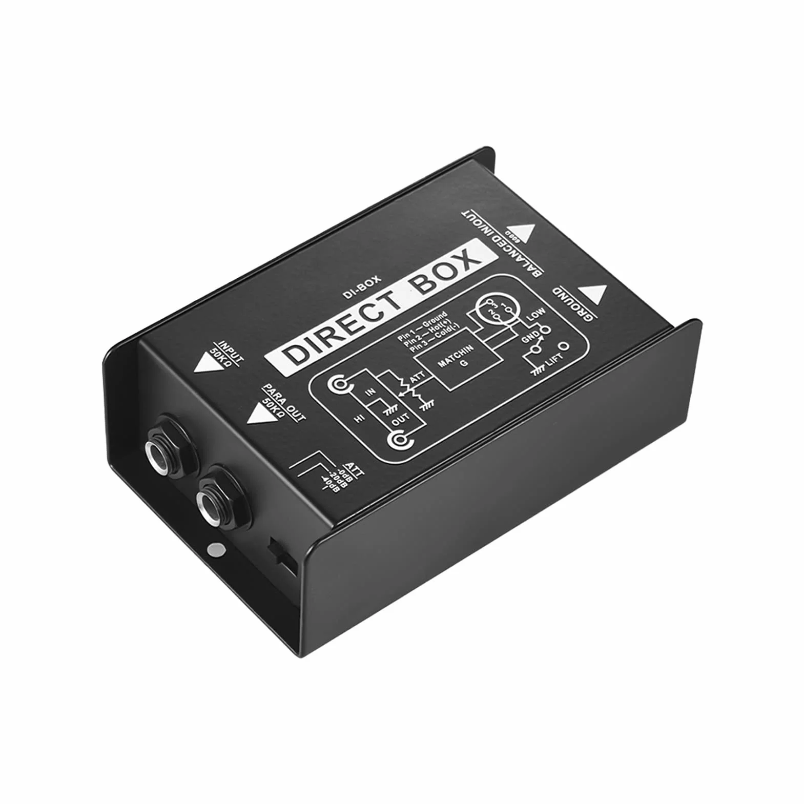 Direct Box - Convertidor profesional de señal de inyección directa DI-Box pasiva de un solo canal con interfaces XLR TRS para guitarra eléctrica, bajo en vivo
